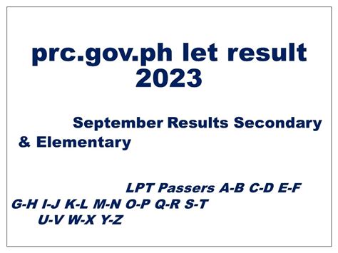 prc let result 2023 elementary